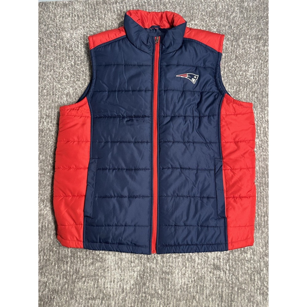 New England Patriots NFL G-III Puffer Vest Men's XL Blue Red Full Zip Quilted